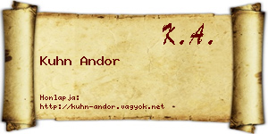 Kuhn Andor névjegykártya